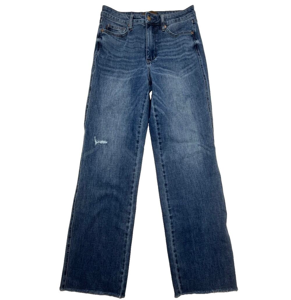 Judy Blue Jeans High Rise Tummy Control Straight Raw Hem Stretch 9/29